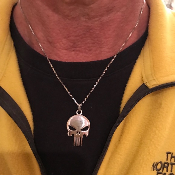 NWT heavy SS .925 skull pendant handmade - Picture 3 of 6